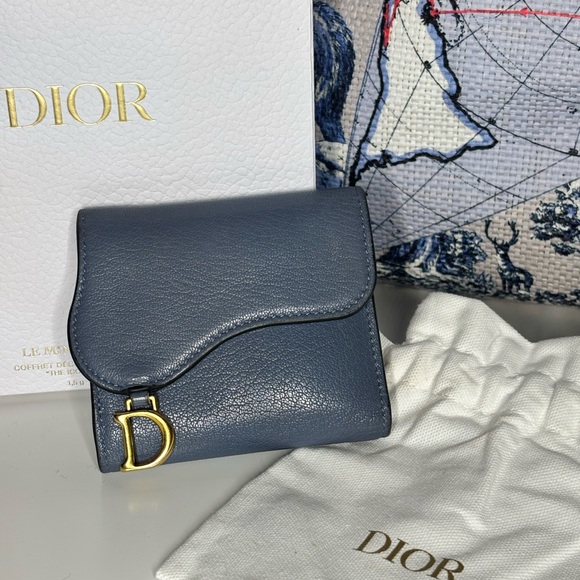 Dior Saddle Wallet Cerulian Blue - Picture 1 of 14
